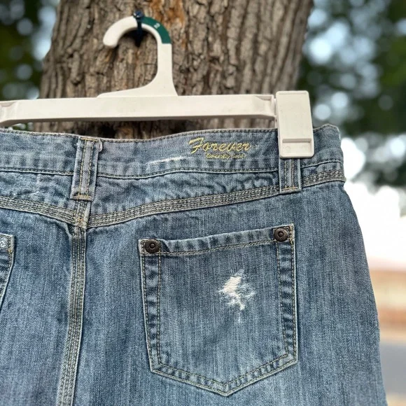 Forever 21 Vintage Distressed Y2K Blue Mini Skirt - Picture 4 of 5